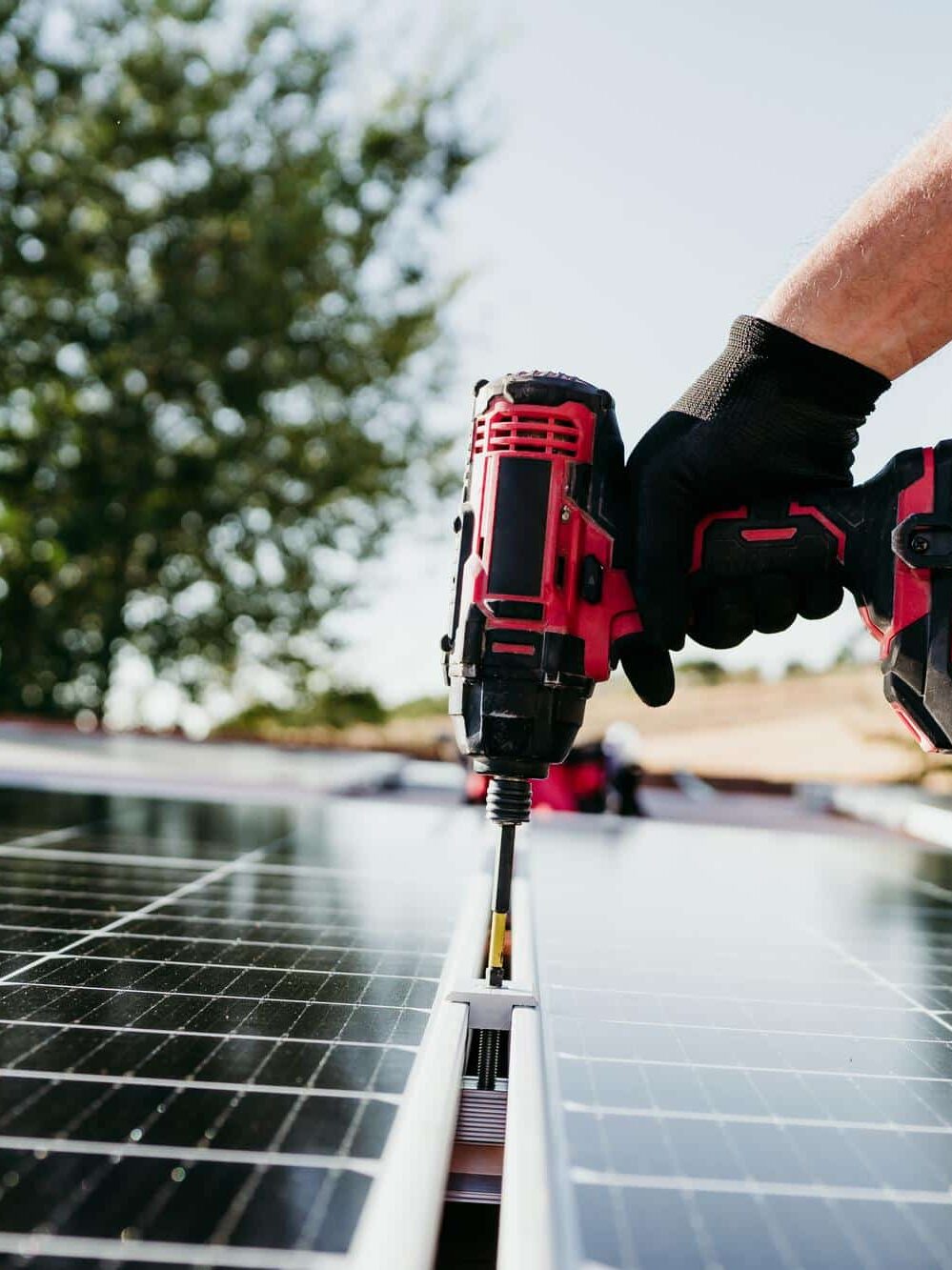 Photovoltaik-Anlage wird installiert